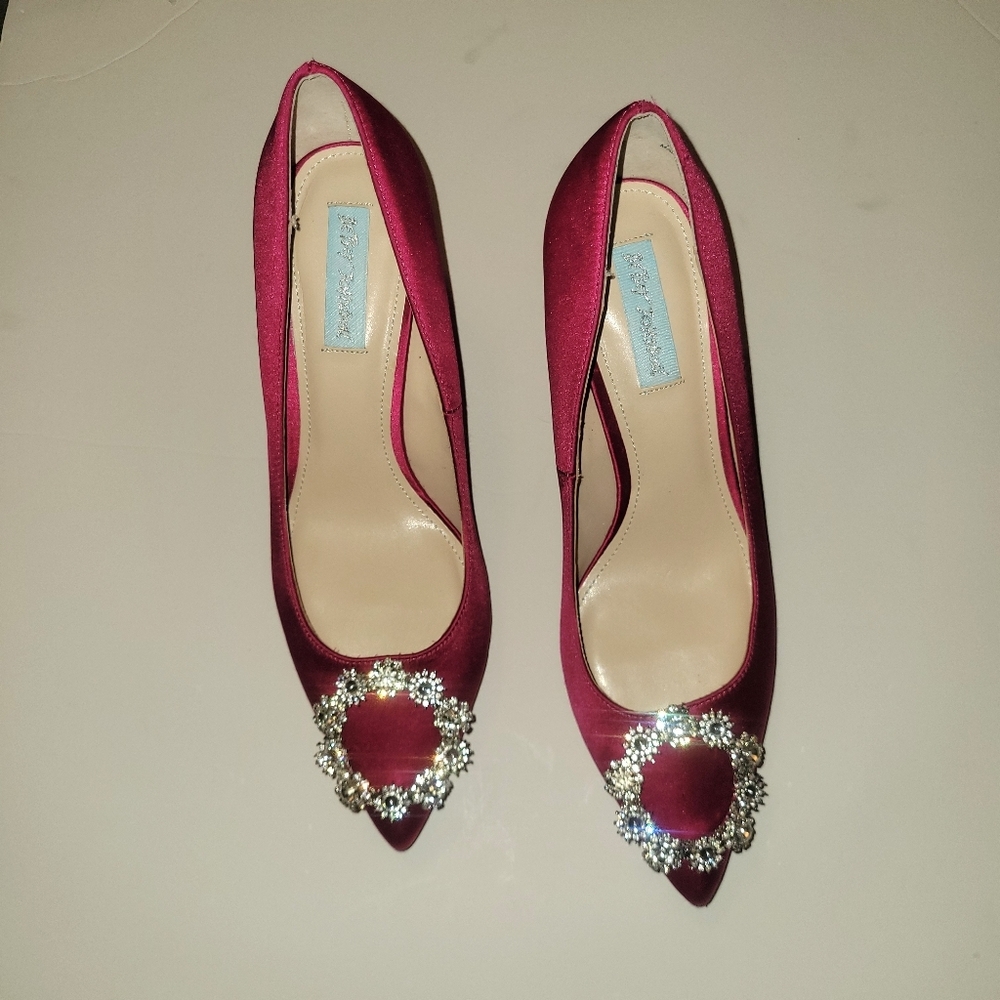 Betsey Johnson SB Hot Pink Chunky Heels 8.5‎ Maximalist Feminine Girly